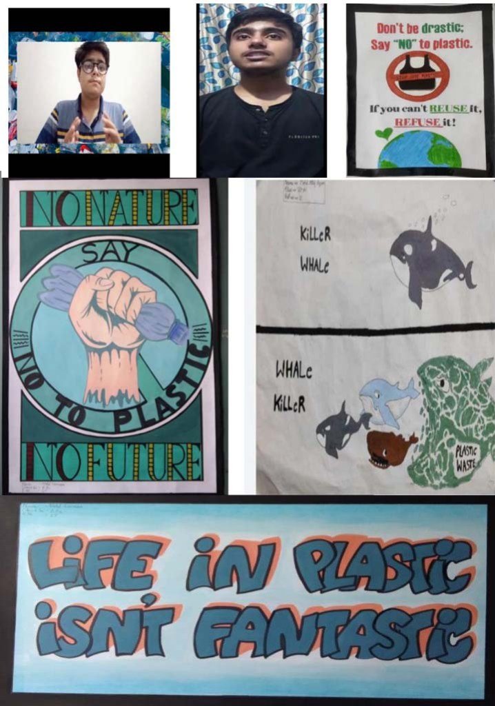 पोस्टर मेकिंग में मोहम्मद कामरान और एकल-उपयोग प्लास्टिक भाषण-प्रतियोगिता में मान्या गुप्ता ने प्रथम पुरस्कार जीता