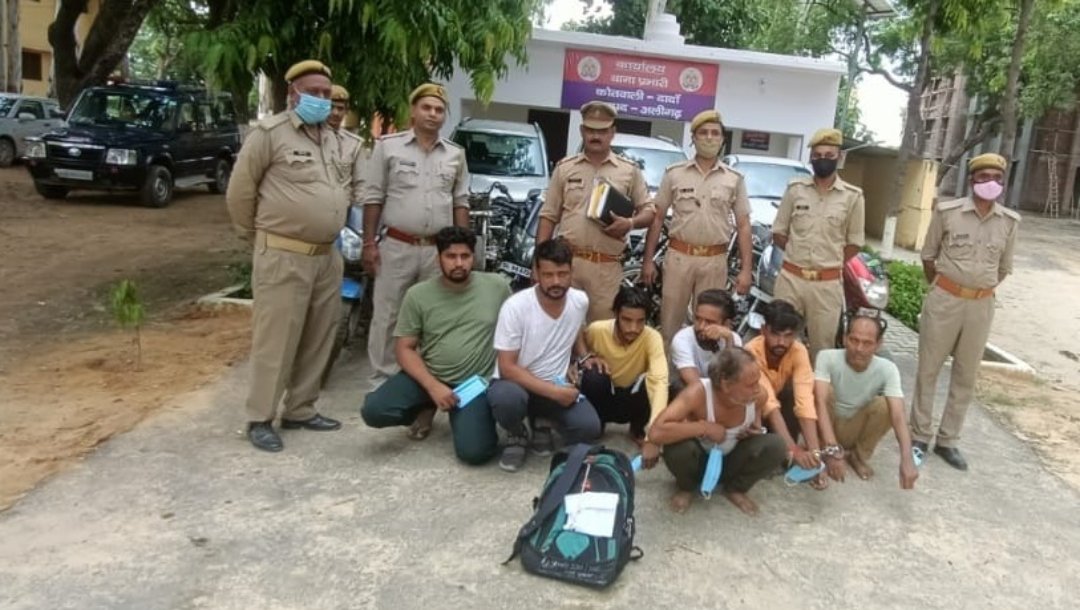 अतंर्राज्यीय वाहन चोर गिरोह का भंडाभोड़, सात गिरफ्तार, 3 कार, 12 मोटरसाइकिल बरामद